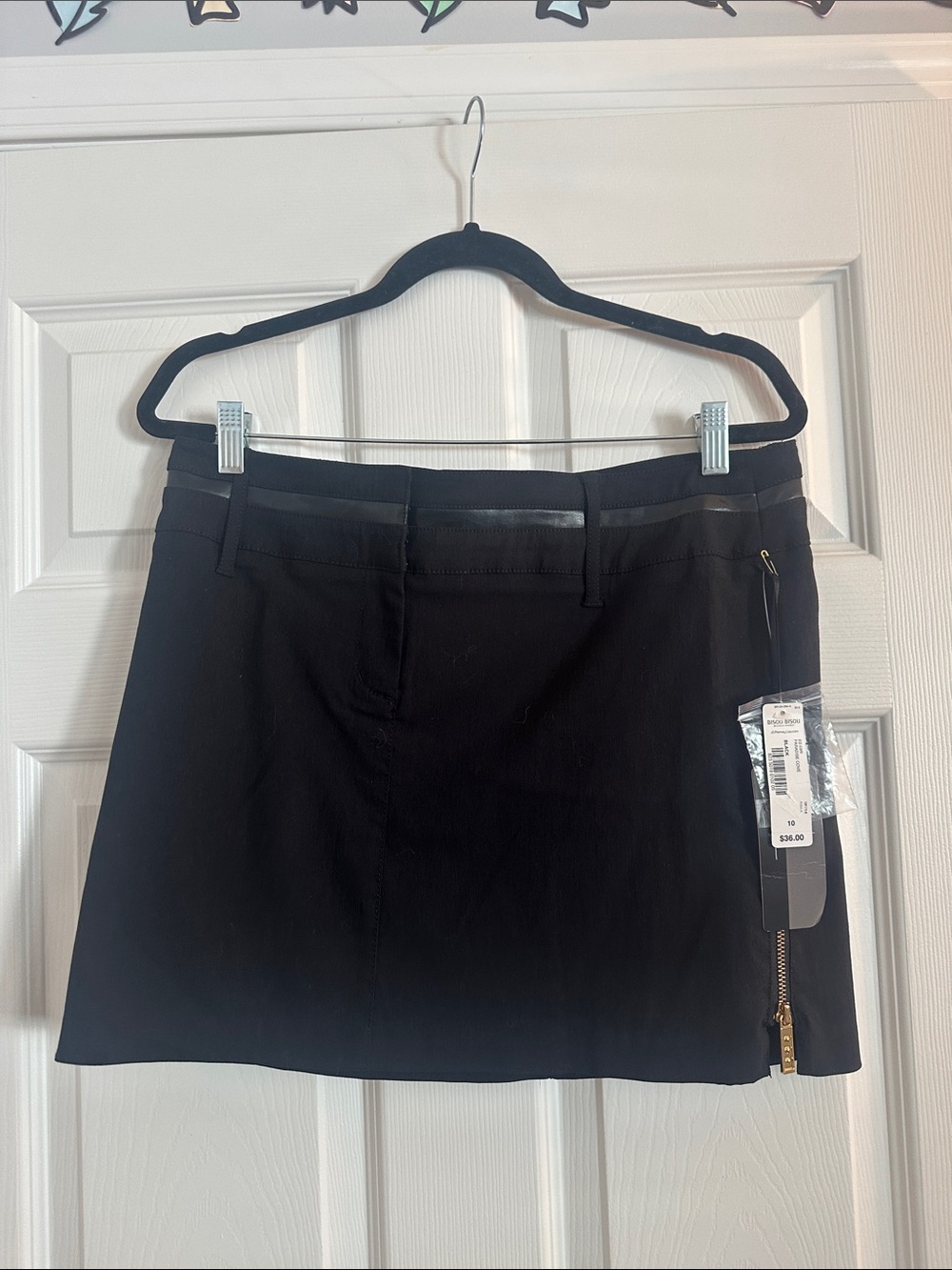 Bisou Bisou Black Mini Skirt with Side Zip Detail *NEW WITH TAGS*